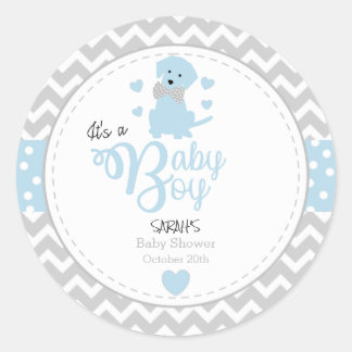 Stickers Baby shower Baby Blue Puppy