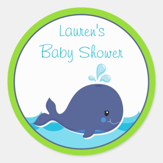 Stickers Baby shower baleine Favoriser (Devant)
