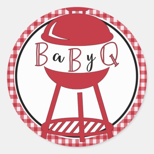 Stickers Baby shower barbecue (Devant)