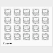 Stickers Baby shower blanc argent élégant (Feuille)