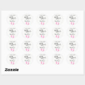 Stickers baby shower Blanc Pieds bébé Pink FILLE (Feuille)