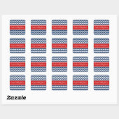 Stickers Baby shower bleu rouge Chevron Favoriser (Feuille)