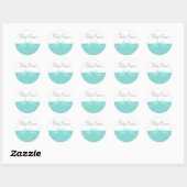 Stickers Baby shower bleu Turquoise élégant (Feuille)