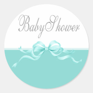 Stickers Baby shower bleu Turquoise élégant