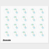 Stickers Baby shower Blue Elephant (Feuille)