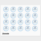 Stickers Baby shower Blue Elephant - Aquarelle Sa (Feuille)