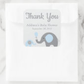 Stickers Baby shower Blue Elephant, Carré (Sac)