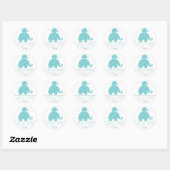 Stickers Baby shower Blue Elephant Favoriser (Feuille)