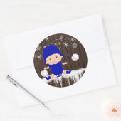 Stickers Baby shower Blue Snowflake (Enveloppe)