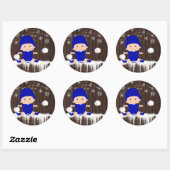 Stickers Baby shower Blue Snowflake (Feuille)