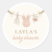 Stickers Baby shower Boho Girl Clothesline (Devant)