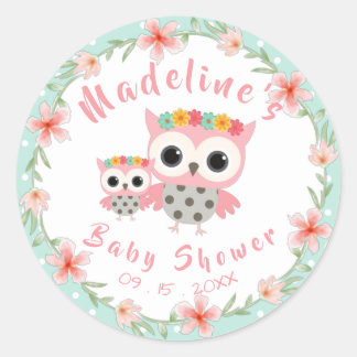 Stickers Baby shower Boho Owl