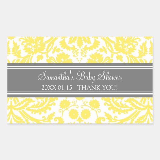 Stickers Baby shower Citron gris Damas Favoriser (Devant)