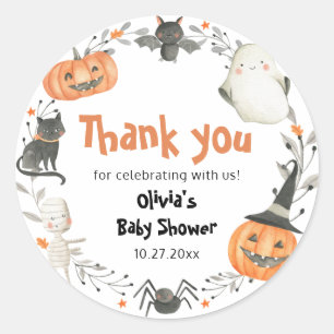 Stickers Baby shower Citrouille Little Boo Hallowe