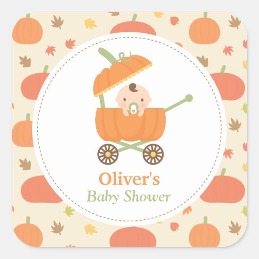 Stickers Baby shower Citrouille Stroller (Devant)