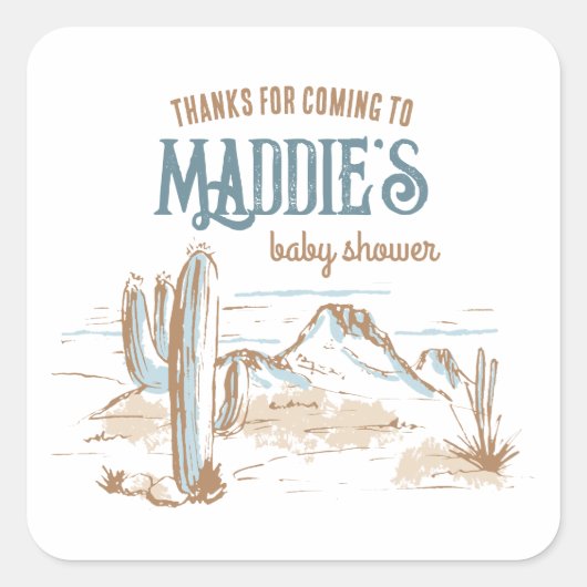 Stickers Baby shower Cowboy (Devant)