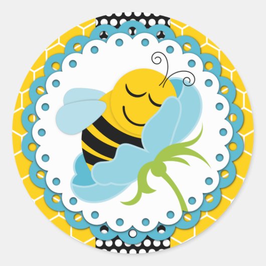 Stickers Baby shower d'abeille (Devant)