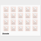 Stickers Baby shower d'agneau rose Étiquettes (Feuille)