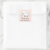 Stickers Baby shower d'agneau rose Étiquettes (Sac)
