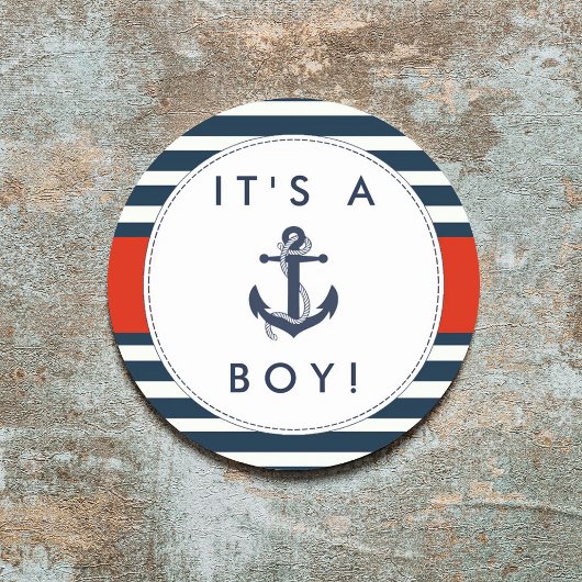 Stickers Baby shower d'Ancres nautiques - C'est un