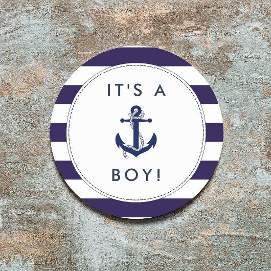 Stickers Baby shower d'Ancres nautiques - C'est un