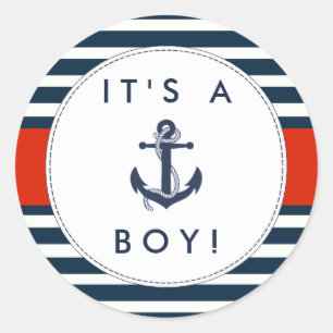 Stickers Baby shower d'Ancres nautiques - C'est un