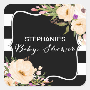 Stickers Baby shower d'aquarelle en fleurs d'anémo