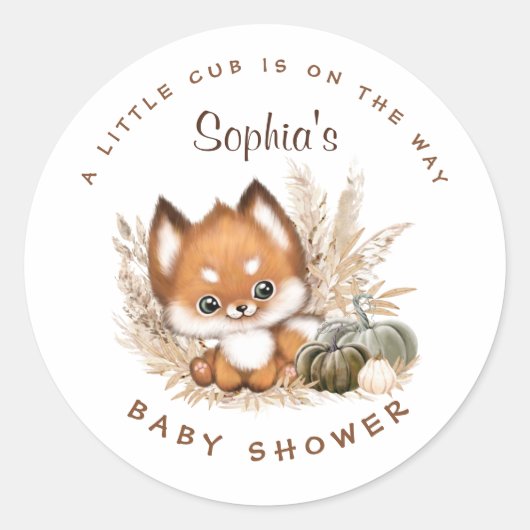 Stickers Baby shower d'automne (Devant)