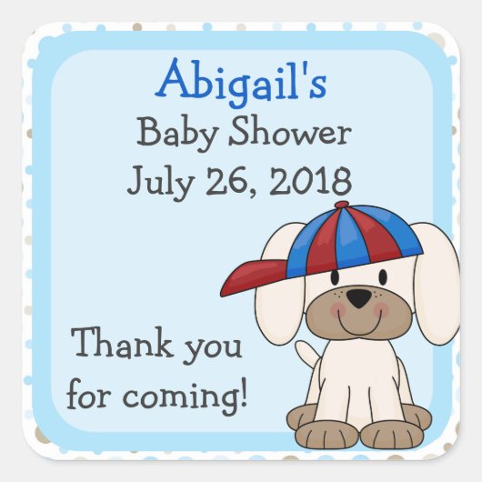 Stickers Baby shower de baseball personnalisé (Devant)