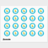 Stickers Baby shower de canard Favoriser Blue Baby (Feuille)