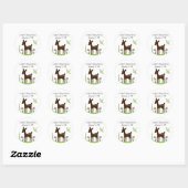 Stickers Baby shower de cerf de saule (Feuille)