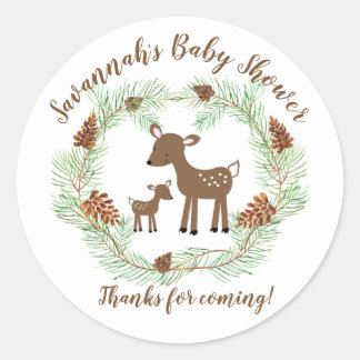 Stickers Baby shower de cerfs de bois Favoriser