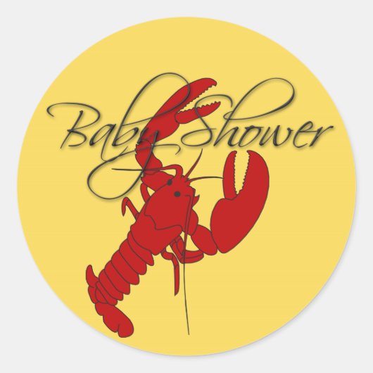 Stickers Baby shower de homard rouge (Devant)