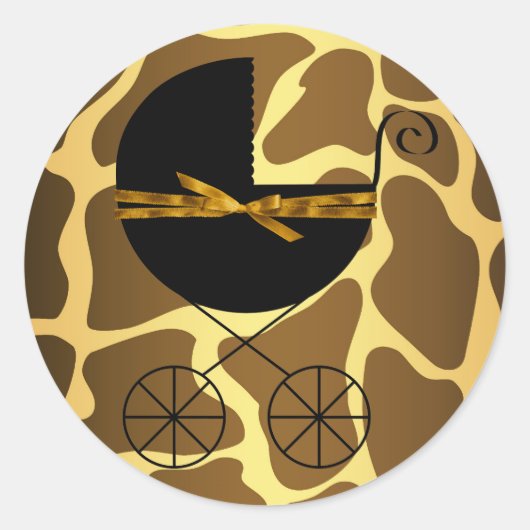 Stickers Baby shower de la Giraffe Noire et Or (Devant)