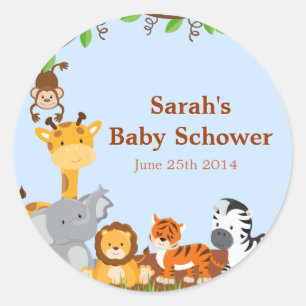Stickers Baby shower de la Jungle de Safari mignon