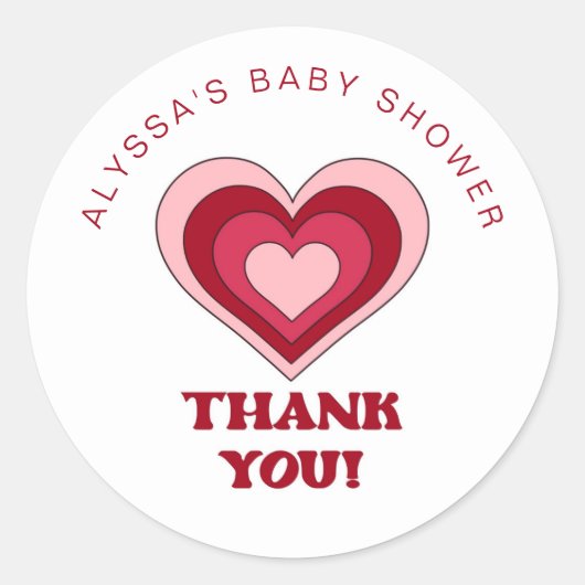 Stickers Baby shower de la Saint Valentin rose et (Devant)