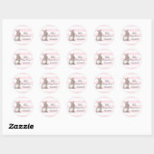 Stickers Baby shower de lapin de coeur roses (Feuille)