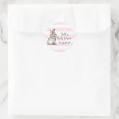 Stickers Baby shower de lapin de coeur roses (Sac)
