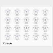 Stickers Baby shower de mouton bleu (Feuille)