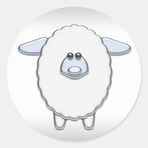 Stickers Baby shower de mouton bleu