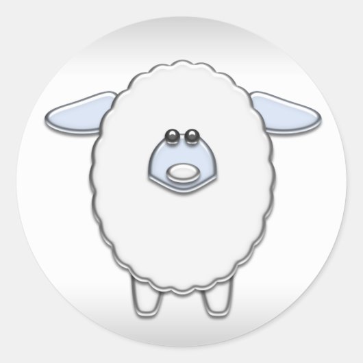 Stickers Baby shower de mouton bleu (Devant)