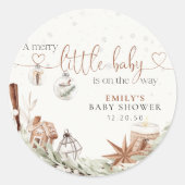 Stickers Baby shower de Noël cosy (Devant)