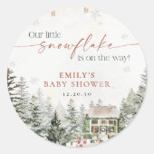 Stickers Baby shower de Noël d'hiver (Devant)