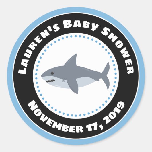 Stickers Baby shower de requin Favoriser (Devant)