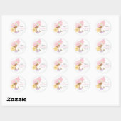 Stickers Baby shower de sirène de cheveux rose Pea (Feuille)