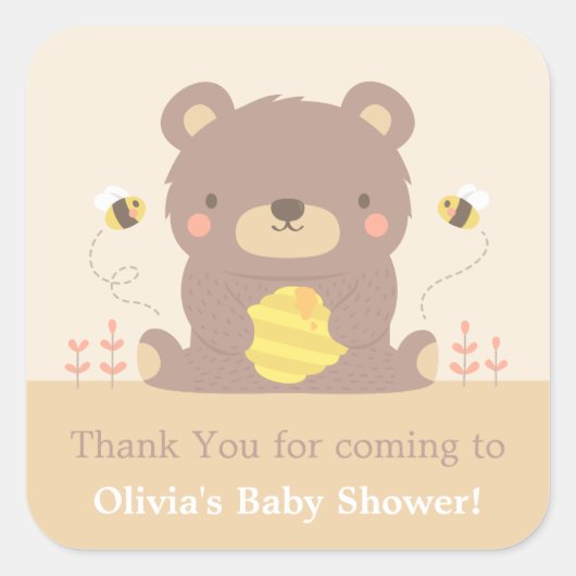 Stickers Baby shower Décor en bois mignon (Devant)