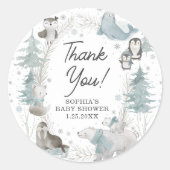 Stickers Baby shower d'hiver pour animaux de l'Arc (Devant)