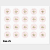 Stickers Baby shower d'hiver rose pour ours polair (Feuille)