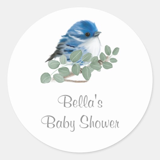Stickers Baby shower d'oiseaux (Devant)