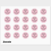 Stickers baby shower "Dolphins/Rose" 1 1/2" ou 3" (Feuille)